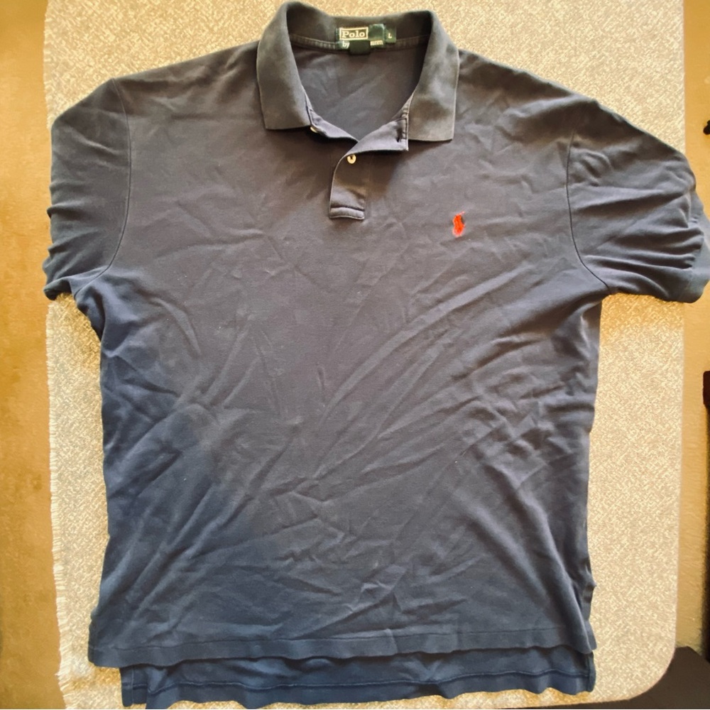 Polo Ralph Lauren Embroidered Polo Shirt Navy Blue Large L